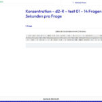Einstellungstest Konzentration d2-R üben