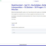 Einstellungstest Reaktionstest üben